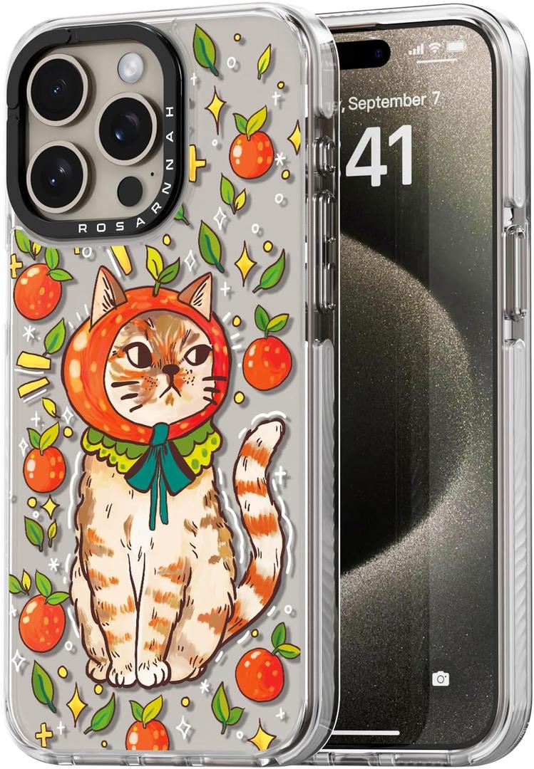 Compatible for iPhone 15 Pro Max Case Cute Aesthetic - Durable Shockproof 6.6 ft Drop Impact Phone Case Cover with Funny Fashion Kitty Cat 6.7" Clear