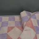 Morebes Checkered 5x7 Pink Rug for Bedroom Girls, Machine Washable Area Rug for Living Room Non Slip, Soft Low-Pile Nursery Carpet for Kids Room Dorm Dining Room (Pink,5'x7')