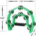 4 Pack Tambourine for Adults, Handheld Tambourine with Metal Jingles, Tamborines Musical Instrument, Half Moon Percussion Tambourines, Double Row Tambourine for Church, Party, KTV