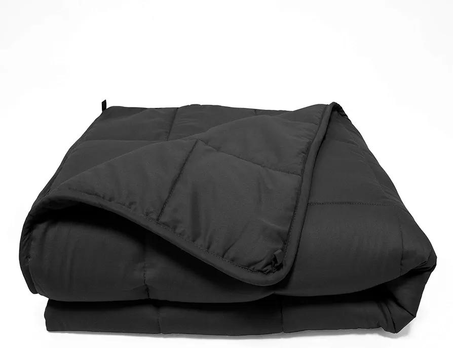SUPERIOR Quilted Microfiber 20-Pound Weighted Throw Blanket, 60X80, Black