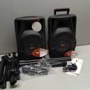 QFX PBX-800TWS 8-Inch TWS Bluetooth Stereo PA System with 2 8" Speakers, 2 Microphones, 2 Stands, and a Remote Control