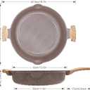 AIKENBBKK Ceramic Frying Pan with Lid, 14 Inch Saute Pan, Non Stick Frying Pans, 2-In-1 Large Cooking Pan, Nonstick Skillet, Compatible with All Stoves, PTFE & PFOA Free, Brown