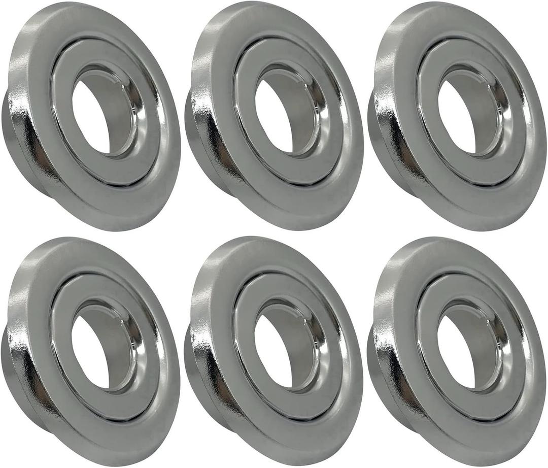 Happy Tree (6 Pack) 3/4" IPS Fire Sprinkler Head Escutcheon Plate Standard Cover Trim Ring Two Piece Rosette Chrome Fire Sprinkler Covers for Ceiling