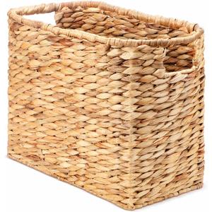 Tatuo Seagrass Magazine Baskets Magazine Holder Tall Narrow Woven Storage Wicker Basket Floor Bathroom Home Office Handwoven Holder for Books, Newspaper, File and Mail(Light Brown)