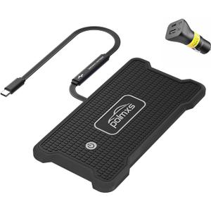 Wireless Charger Car Fast Charging pad, POLMXS Wireless Phone Charger Cell Phone RGB Light up Cordless Charging mat Compatible with iPhone 11/12/12/14/15 Galaxy S21/S22/S23/24 Airpod (C15 PAD)