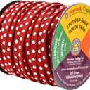 Mandala Crafts 20 Yards Red Studded Faux Suede Cords Leather Trims - Flat Vegan Leather Lace Strips String with Silver Color Rivets for Jewelry Making, Crafts, Bracelets, and Decorations