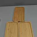 3 Pcs Bamboo Tray for Bathroom Bamboo Vanity Bathroom Counter Organizer Decorative Tea Serving Tray for Dresser Coffee Table Home Decor Toilet Tank Candle Perfume, 9.8 x 5.7 x 0.78 Inch