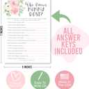 Hadley Designs Baby Shower Games for 25 Guests - Pink Floral Baby Predictions & Advice Cards for New Parents, Who Knows Mommy Best, Babyshower Game Girl, Gender Reveal Games, Made in USA