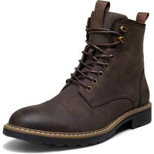 Vostey Mens Boots Motorcycle Casual Boots for Men Zipper Fashion Chukka Boots Mens (11.5, Bmy8033a-darkbrown)