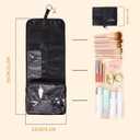 SIXPLUS Hanging Travel Toiletry Bag For Women Portable Toiletry Bag Waterproof Makeup Bag Organizer Cosmetic Case Full Sized Toiletries, Large-Blck