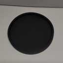 Silicone Bathroom Tray Round Vanity Tray Decorative Soap Holder Kitchen Countertop Organizer Coffee Table Decor for Candle, Perfume, Plant, 9 Inch, Black