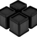 MCXYEM Adjustable Bed Furniture Risers Elevation in Heights Heavy Duty Risers for Both Posts Furniture Sofa Bed Couch Chair Table (Black 4 Pack, 4 Inch)