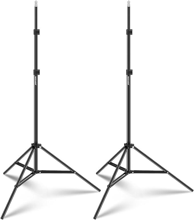 Neewer Tripod Light Stand for Photography in Studio, Video, Portrait and Photography Lighting, Reflectors, Softboxes, Sunshades and Backgrounds, 210 cm, 2 Pieces