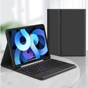 HENGHUI Keyboard Case for New iPad 9th Gen/8th Gen/7th Gen 10.2-Touchpad Detachable Wireless with Pencil Holder Stand Folio Keyboard Cover for iPad 9th Generation Air 3rd Gen Pro 10.5, Black