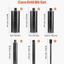 VEVOR Core Drill Bit, 6 Pieces, 1/2/3/4/5/6 inch Diameter, 14 inch Drilling Depth, 1-1/4 in-7 Internal Thread, High-Precision Welding, Wet Diamond Core Bit for Reinforced Concrete, Bricks, and Masonry