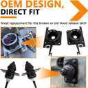 Hood Release Latch, Compatible with Volvo VN VNL 2004-2018 Upper & Lower Driver and Passenger Side Hood Latches Set Replaces# 20498998 20565619 8074938 4PCS