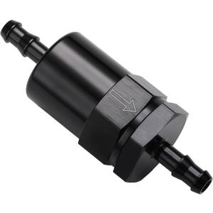5/16" Billet Inline Fuel Filter 30 Micron Aluminum Black