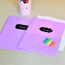 2 x Youngever 6 Pack Heavy Duty Plastic Two Pocket Folders, Heavy Duty Plastic 2 Pocket Folder (Mauve)