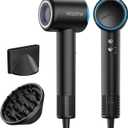 VOLGTIA Hair Dryer Blow Dryer with Diffuser for Curly Hair, 110000 RPM Professional High Speed Hairdryer with Negative Ions, 1400W Blow Dryer with 6.5 Ft Cord Fast Drying for Women Men