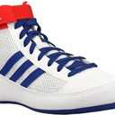Adidas Mens HVC 2 Youth Wresling Shoes (5.5 Big Kid, White/Royal Blue)