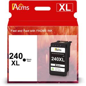 PG-240XL Black Ink Cartridge Remanufactured for Canon 240XL PG240 PG 240XL Use with PIXMA MG3620 MG3600 MG3520 TS5120 MG2120 MG3220 MG4220 MX392 (1 Black)