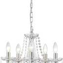 Mini Crystal Chandelier, Nickel Crystal Lighting,5-Light Modern Chandelier for Living Room Kitchen Island Entryway Bedroom (16.5" High 16.9" Wide)