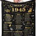 80th Birthday Gifts for Women, 80th Birthday Gifts for Men, Birthday Gifts for 80 Year Olds, Best 80 Year Old Birthday Gifts for Men Women, 1945 Birthday Gifts, Happy 80th Birthday Blanket 50"X60"