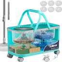 Easy-Use Spin Mop for Cleaner, Controlled Rinsing, Clean & Dirty Water Separation Mop Bucket for Pet & Family Homes,360 Swivel Wheels, Safe for Hardwood & Tile, Adjustable Handle,6 Reusable Mop Heads