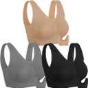 Onory 3 Pack Sports Bras for Women Wirefree Padded Workout Yoga Gym Fitness Bra Medium Support. size L