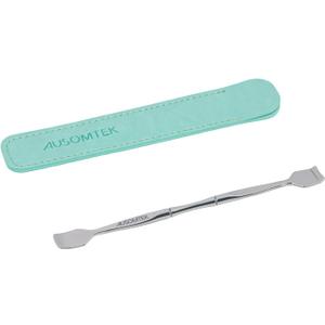 Double Headed Blackhead Spatula, Pore Prep Tool, Whitehead Remover, Stainless Steel, Cyan PU Case, 1pack