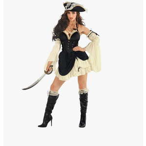 Morph Womens Pirate Costume Adult Pirate Dress Womens Pirates Outfit for Halloween Ladies Costume Large