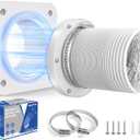 Magnetic Dryer Vent Connector, DV180 Airtight Seal Dryer Vent Coupling Kit with 4" 3.3ft Duct, Easy to Clean
