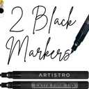 ARTISTRO 2 Black Acrylic Paint Markers - 0.7mm Extra Fine-Tip Paint Pens - Perfect for Crafting, Art Projects, & More