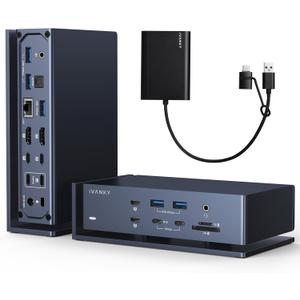 iVANKY FusionDock Max 1 with DisplayLink Adapter, Dual Thunderbolt 4 Chips for six Extended displays for M5/M4/M3/M2/M1 Pro/Max MacBookQuad 6K@60Hz and Dual 4K@60Hz