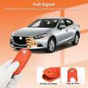 PIFOOG Key Fob Cover Fit for Mazda Leather 4 Buttons Car Keys Case Shell Protector with Metal Keychain Accessories Fits for Mazda 3 6 CX5 CX9 CX3 MX5 Smart Keys Girly Women Orange 1PC