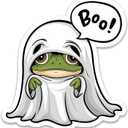 Family Boo Vibrant Cartoon Wall Decal Decoration Cute Frog Cartoon Animation Ghost Frog Halloween Dcor Holiday Gift Lasts Years And Easily Removable - Size: 24 in(W) x 30 In(H)