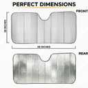 EcoNour Accordion Car Windshield Sun Shade (Gray) | Foldable Car Window Shades for UV Protection & Heat Block | Keeps Interior Cool | Sun Blocker for Front Window | 58 x 28 Inches