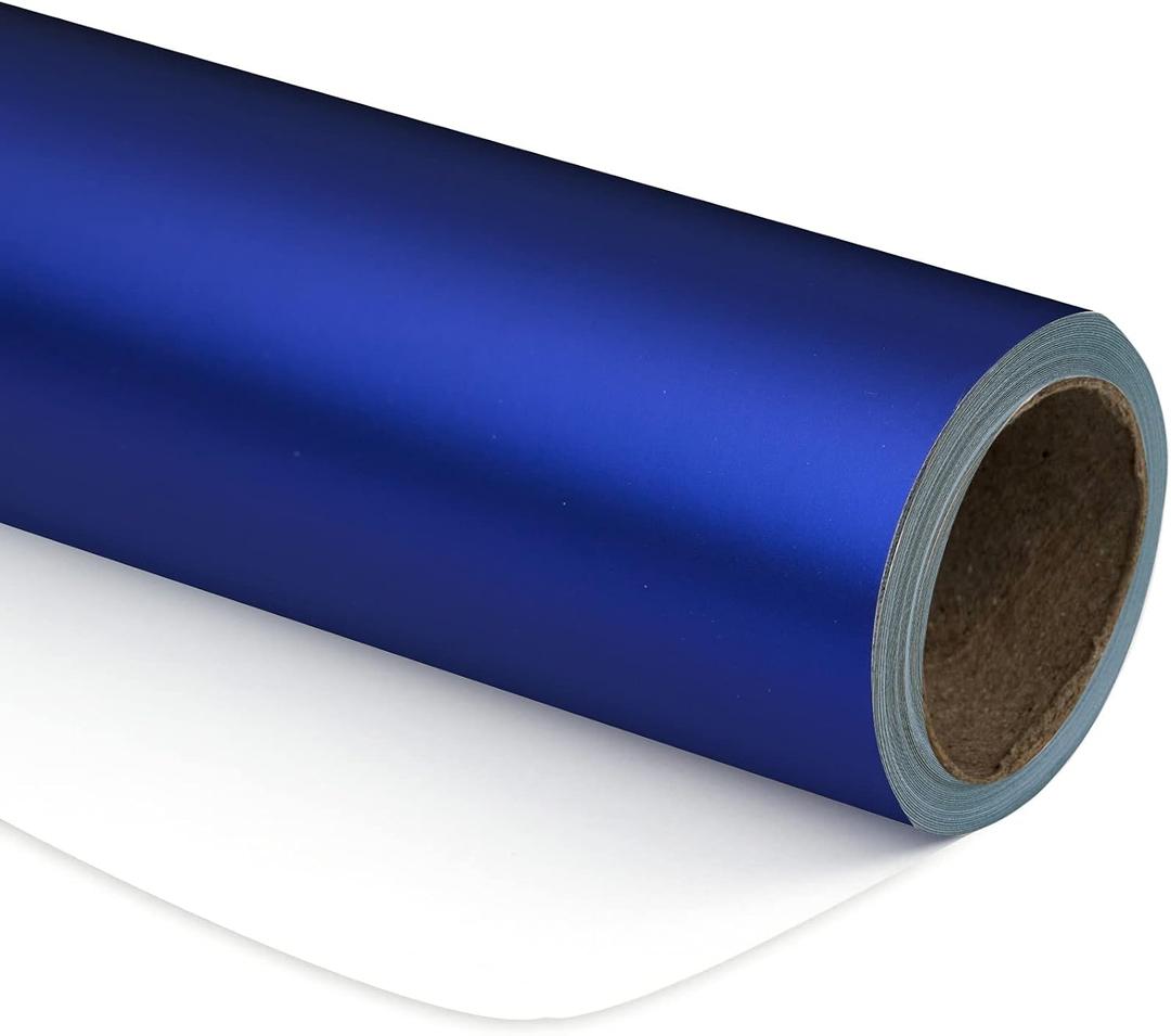 RUSPEPA Royal Blue Wrapping Paper - Metallic Matte Finish Solid Color Paper Roll, Perfect for Birthday, Wedding, Christmas,Baby Shower, Graduation Celebration - 17 Inches X 32.8 Feet