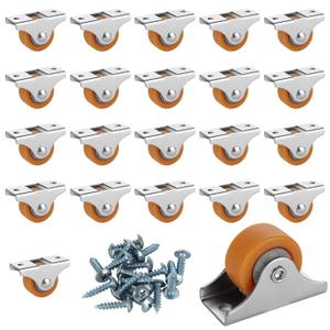 SHUESS 24 PCS 1" Small Casters Wheels, Mini Trundle Bed Wheels with Metal Top Plate, Silent Ball Bearing TPR Wheel for Furniture Rolling Cabinet Trundle Bed Drawer with 60 Screws