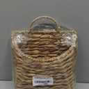 GYASVWU Woven Hanging Basket Water Hyacinth Hanging Wall Basket Wicker Handmade Baskets for Garden Farmhouse Home (Seagrass mouth)