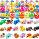 Cherislpy 18 Pcs Easter Eggs with 3D Print Animal Prefilled Easter Eggs with Toys Inside Easter Egg Fillers for Kids Boys Girls Easter Basket Stuffers Party Favors Easter Egg Fillers