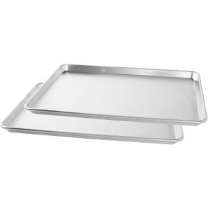 Nordic Ware Naturals Extra Large, 21 x 15 inch Baking Set - USA Made Aluminum Commercial Quality Pan for Baking or Roasting, Encapsulated Galvanized Steel Rim Prevents Warping, 2pk Big Sheet, Big Sheet, 2-pack