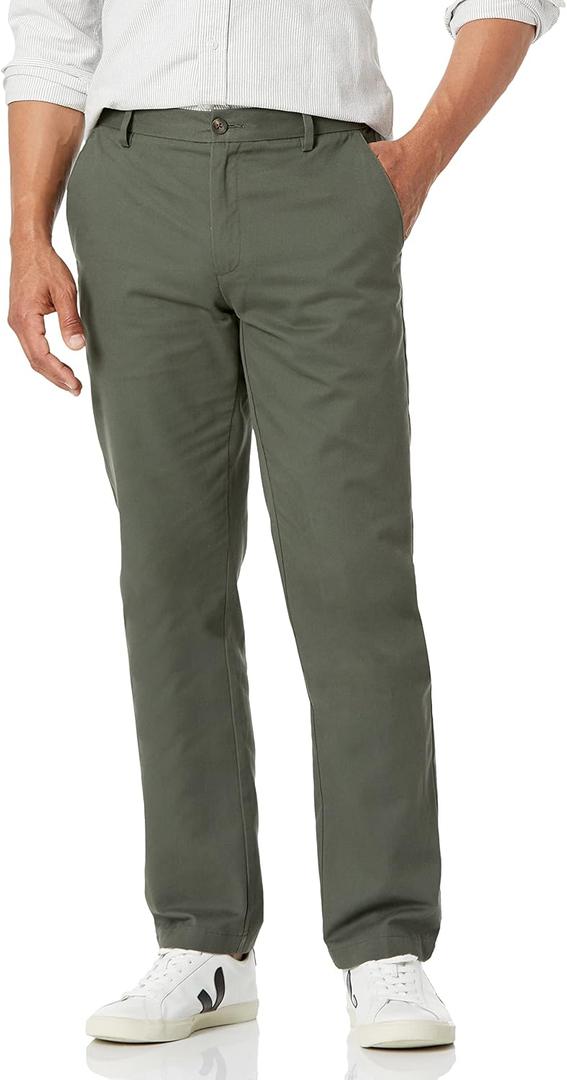 Amazon Essentials Men's Straight-Fit Wrinkle-Resistant Flat-Front Chino Pant Pants, -olive, 36W x 32L