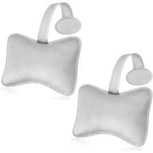 2 Pcs Hot Tub Pillows for Inflatable Bathtub 10.62 x 8.26 Inch Universal Hot Tub Accessories Spa Patio Lounge Chair Headrest Head Neck Support with Adjustable Hook for Pool Outdoor (Grey) (Gray)