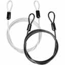 2 Pack Outdoor & Travel Security Cable with Loops, 3.3 ft x 1/8 in (1m x 3mm) Braided Safety Wire, Flexible Steel Safety Cable with Double Loops for Luggage, Outdoor Gear and Gates