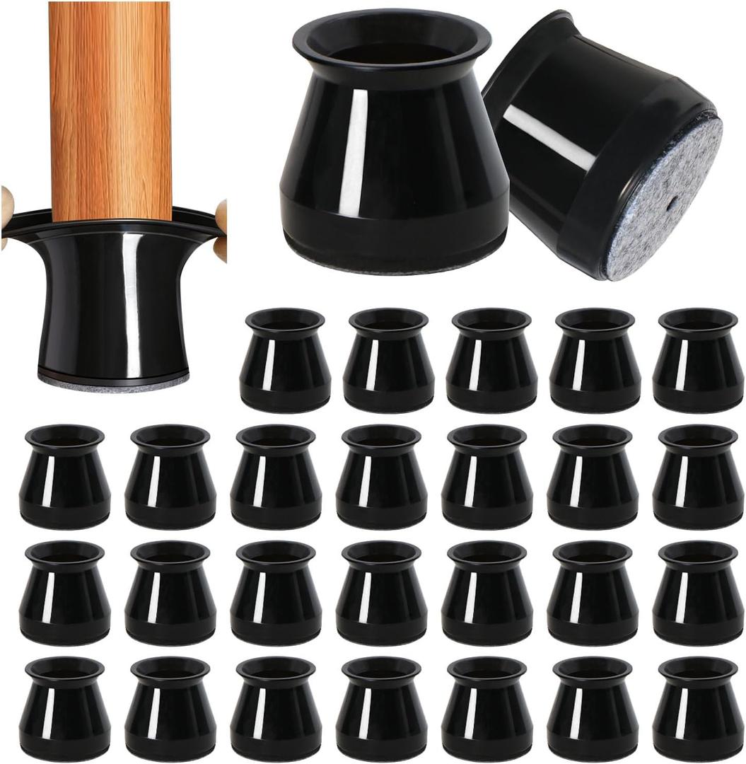 48Pcs Small Silicone Chair Leg Floor Protectors,Floor Protectors for Chairs,Chair Leg Protectors for Hardwood Floors,Chair Leg Caps Chair Leg Covers for Wooden Floors (Black)