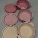 PandaEar 3 Pack Baby Bowls with Suction| Leak-Proof Stay Put Silicone Food Bowl with Lids for Babies Kids Toddlers Infants| Food Grade Soft Safe BPA-Free Silicone (Pink Rose Linen)