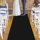 Black Carpet Aisle Runner for Wedding, 2 x 15 ft, Non-Woven Polyester Fabric, Black Runway Rug for Awards Night Theme, Proms, Parties and Events