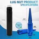 M14X2.0 Blue Wheel Spike Lug Nuts, 24 PCS Lug Nut Accessories with 1 Socket Key, Thread Spiked 4.4" Long Closed End Nuts Compatible with 2004-2014 F150, 2003-2014 Expedition