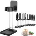 DERGUAM Milk Frother Stand for Milk Frothers, Durable and Stable Stainless Steel Frother Stand, [Standing or Hanging] Milk Frother Holder for Multiple Types Handheld Frother